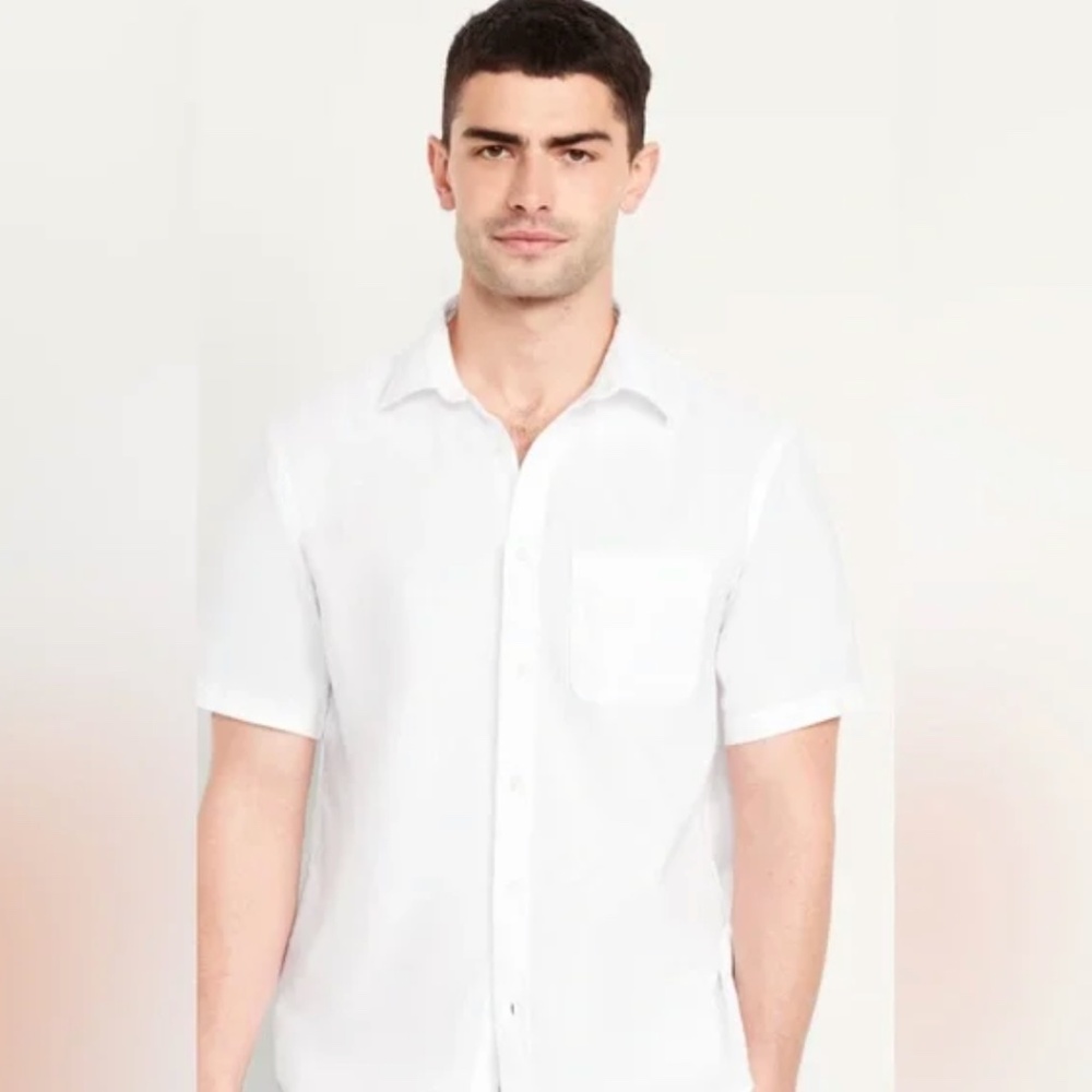 White Linen Classic Fit Everday Shirt from Old Navy